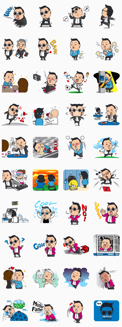PSY 2nd SPECIAL EDITION Line Sticker GIF & PNG Pack: Animated & Transparent No Background | WhatsApp Sticker