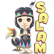 Sarita, The Dayak Girl Sticker for LINE & WhatsApp | ZIP: GIF & PNG