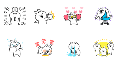 Usagyuuun!!! × LINE Securities Line Sticker GIF & PNG Pack: Animated & Transparent No Background | WhatsApp Sticker