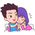 A Happy Couple: Mr. Smart and Ms. Care Sticker for LINE & WhatsApp | ZIP: GIF & PNG