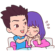 A Happy Couple: Mr. Smart and Ms. Care Sticker for LINE & WhatsApp | ZIP: GIF & PNG