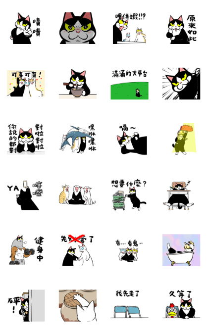 A Little Fat Cat Animation 15 Line Sticker GIF & PNG Pack: Animated & Transparent No Background | WhatsApp Sticker