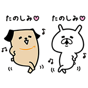 Amazon's Pochi & Yuru Usagi Stickers Sticker for LINE & WhatsApp | ZIP: GIF & PNG
