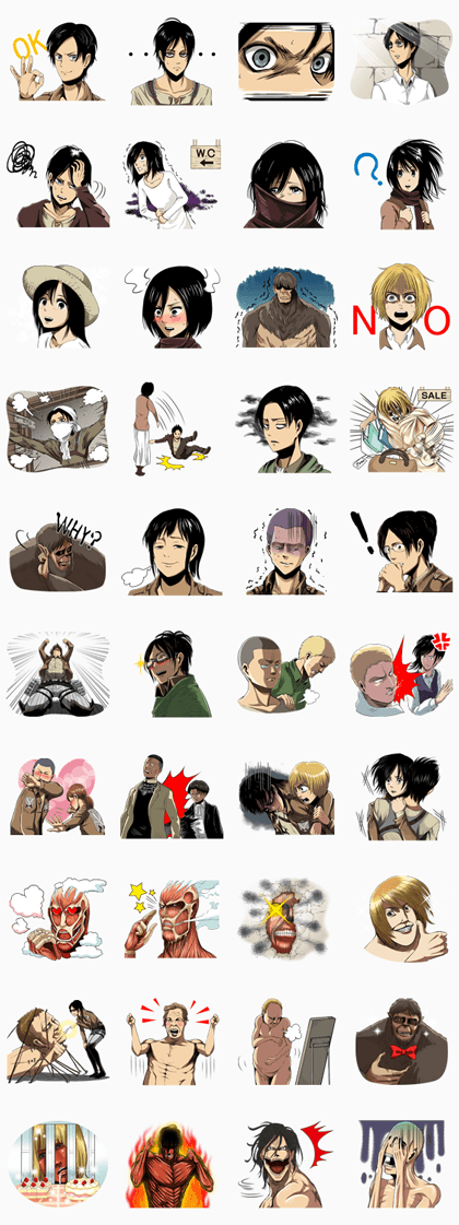 Attack on Titan Line Sticker GIF & PNG Pack: Animated & Transparent No Background | WhatsApp Sticker