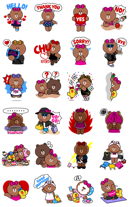CHOCO: Brown's Little Sister Line Sticker GIF & PNG Pack: Animated & Transparent No Background | WhatsApp Sticker