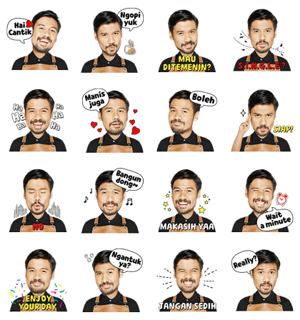 Chicco Jerikho, The Flirtatious Barista Line Sticker GIF & PNG Pack: Animated & Transparent No Background | WhatsApp Sticker