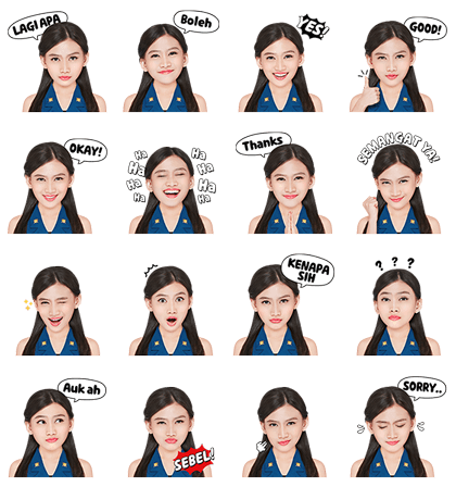 Fly Away with Melody JKT48 Line Sticker GIF & PNG Pack: Animated & Transparent No Background | WhatsApp Sticker