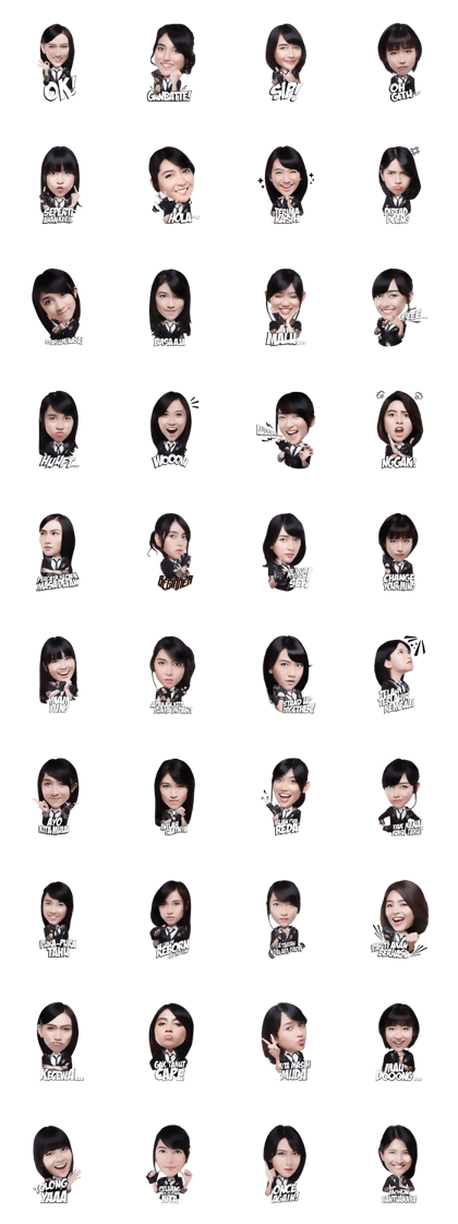 JKT48 - Beginner Line Sticker GIF & PNG Pack: Animated & Transparent No Background | WhatsApp Sticker