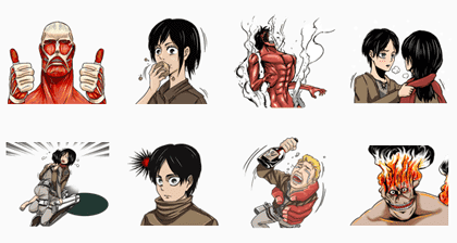LINE MANGA: Attack on Titan Line Sticker GIF & PNG Pack: Animated & Transparent No Background | WhatsApp Sticker
