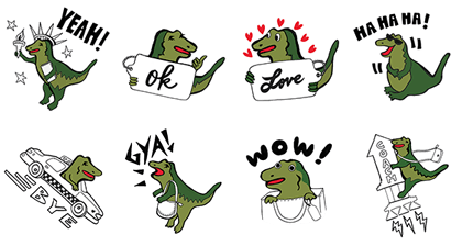 Meet Rexy, the COACH dino! Line Sticker GIF & PNG Pack: Animated & Transparent No Background | WhatsApp Sticker