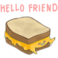 Melty the Delicious Grilled Cheese Sticker for LINE & WhatsApp | ZIP: GIF & PNG