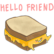 Melty the Delicious Grilled Cheese Melty the Delicious Grilled Cheese Sticker for LINE & WhatsApp | ZIP: GIF & PNG