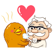 New Characters! Colonel Sanders Round 2 Sticker for LINE & WhatsApp | ZIP: GIF & PNG