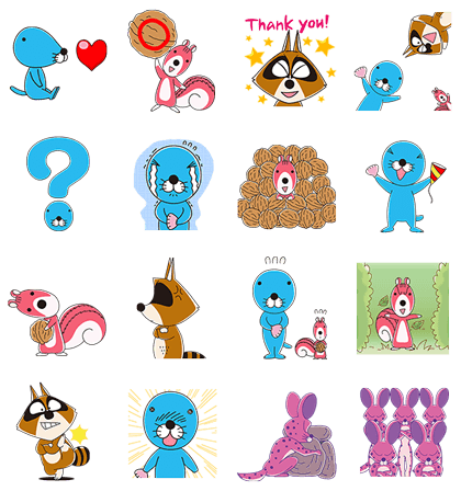 BONOBONO's Pop-Up Bash Line Sticker GIF & PNG Pack: Animated & Transparent No Background | WhatsApp Sticker