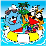 Bonobono's Summer Trip Bonobono's Summer Trip Sticker for LINE & WhatsApp | ZIP: GIF & PNG