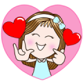 CandyGirl—Sending Smile (Animated+Sound) Sticker for LINE & WhatsApp | ZIP: GIF & PNG