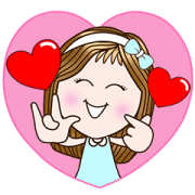 CandyGirl—Sending Smile (Animated+Sound) Sticker for LINE & WhatsApp | ZIP: GIF & PNG