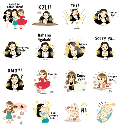 Delighted Friends Line Sticker GIF & PNG Pack: Animated & Transparent No Background | WhatsApp Sticker