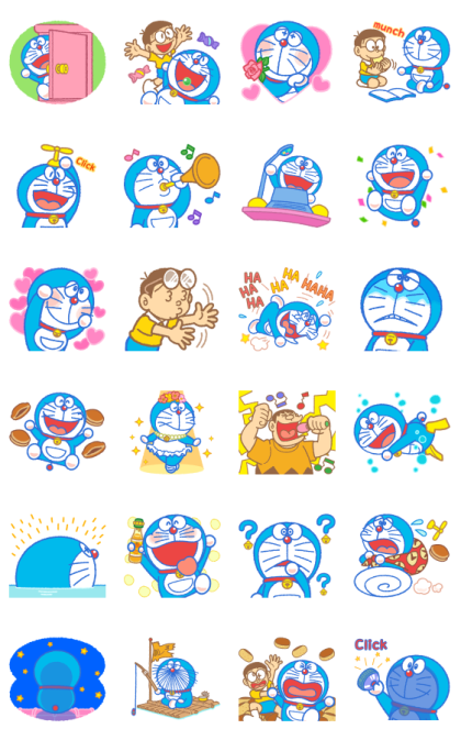 Doraemon Moving Backgrounds Line Sticker GIF & PNG Pack: Animated & Transparent No Background | WhatsApp Sticker
