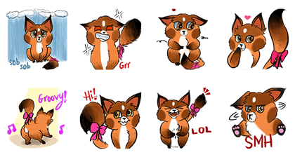 My Pet Fox Line Sticker GIF & PNG Pack: Animated & Transparent No Background | WhatsApp Sticker