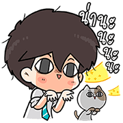 The Salary Man & Tofu the Funny Cat The Salary Man & Tofu the Funny Cat Sticker for LINE & WhatsApp | ZIP: GIF & PNG