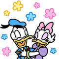Donald & Daisy Big Stickers Sticker for LINE & WhatsApp | ZIP: GIF & PNG