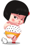 Khing Khing Happy Girl Sticker for LINE & WhatsApp | ZIP: GIF & PNG