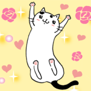 Ms. Cat: Cute Cat Big Stickers Sticker for LINE & WhatsApp | ZIP: GIF & PNG