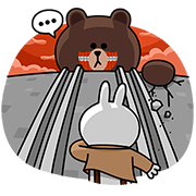 Attack on Brown Sticker for LINE & WhatsApp | ZIP: GIF & PNG