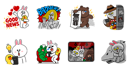LINE Characters: News it or lose it. Line Sticker GIF & PNG Pack: Animated & Transparent No Background | WhatsApp Sticker