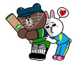 LINE character's Cricket Challenge! Sticker for LINE & WhatsApp | ZIP: GIF & PNG