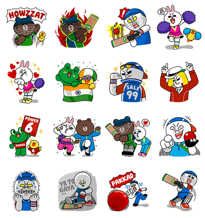 LINE character's Cricket Challenge! Line Sticker GIF & PNG Pack: Animated & Transparent No Background | WhatsApp Sticker