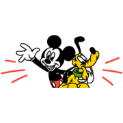 Mickey & Pluto Small Stickers Sticker for LINE & WhatsApp | ZIP: GIF & PNG