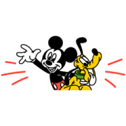 Mickey & Pluto Small Stickers Mickey & Pluto Small Stickers Sticker for LINE & WhatsApp | ZIP: GIF & PNG