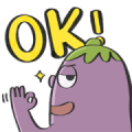 Mr. Eggplant: Effect Stickers Sticker for LINE & WhatsApp | ZIP: GIF & PNG