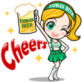 Taiwan Beer Sassy Girl Sticker for LINE & WhatsApp | ZIP: GIF & PNG