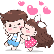 Boobib Couple Effect Stickers Sticker for LINE & WhatsApp | ZIP: GIF & PNG