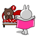 Brown & Cony's Thrilling Date Sticker for LINE & WhatsApp | ZIP: GIF & PNG