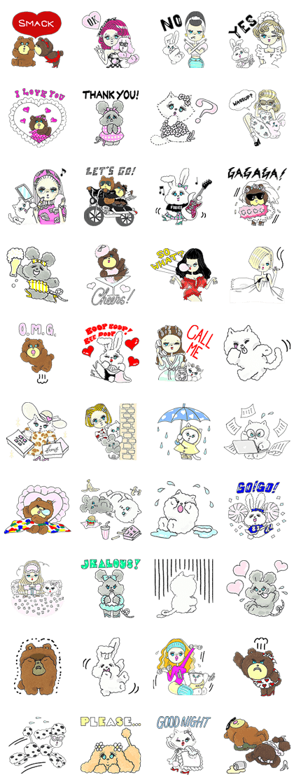FOXY Line Sticker GIF & PNG Pack: Animated & Transparent No Background | WhatsApp Sticker