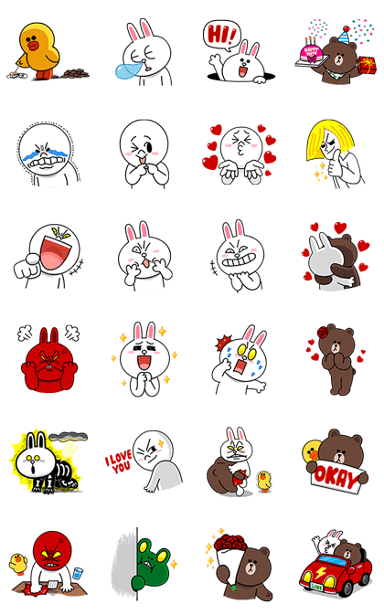 LINE Characters: All the Love Line Sticker GIF & PNG Pack: Animated & Transparent No Background | WhatsApp Sticker