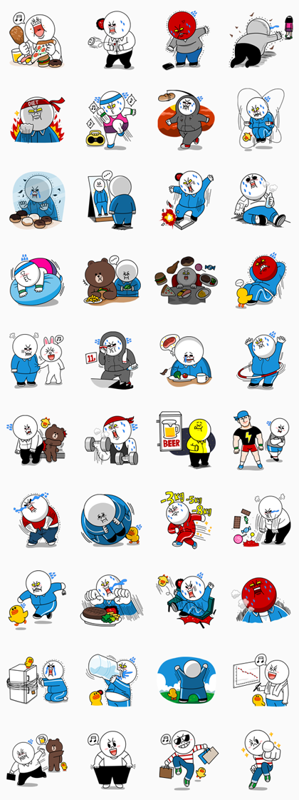 Moon’s Dieting Special Line Sticker GIF & PNG Pack: Animated & Transparent No Background | WhatsApp Sticker