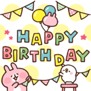 Piske & Usagi Help You Celebrate Sticker for LINE & WhatsApp | ZIP: GIF & PNG