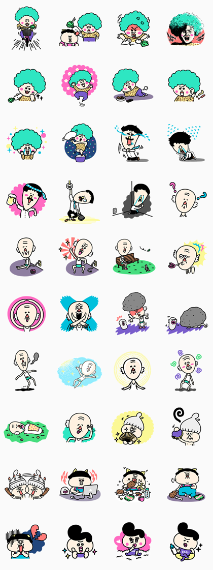 The Odd OKADA Family Line Sticker GIF & PNG Pack: Animated & Transparent No Background | WhatsApp Sticker