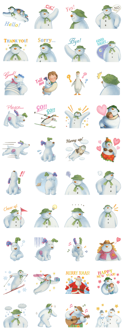 The Snowman Line Sticker GIF & PNG Pack: Animated & Transparent No Background | WhatsApp Sticker