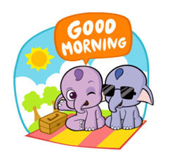 Ton Or & Kor Kaew Animated Twin Elephant Sticker for LINE & WhatsApp | ZIP: GIF & PNG