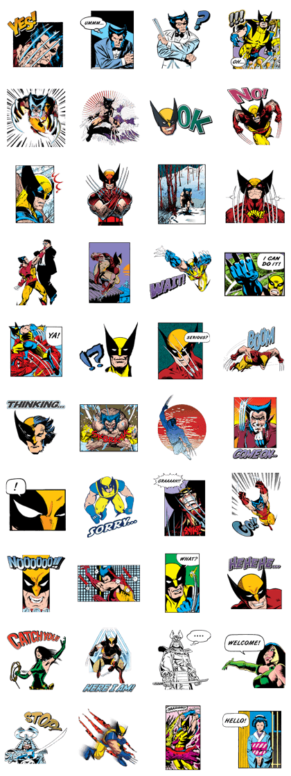 X-MEN Wolverine Line Sticker GIF & PNG Pack: Animated & Transparent No Background | WhatsApp Sticker