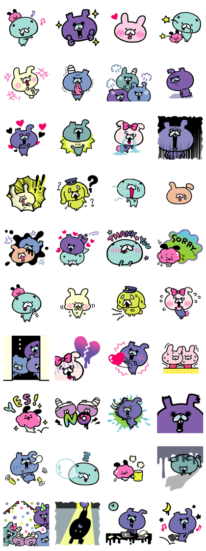 ZOMBBIT Line Sticker GIF & PNG Pack: Animated & Transparent No Background | WhatsApp Sticker