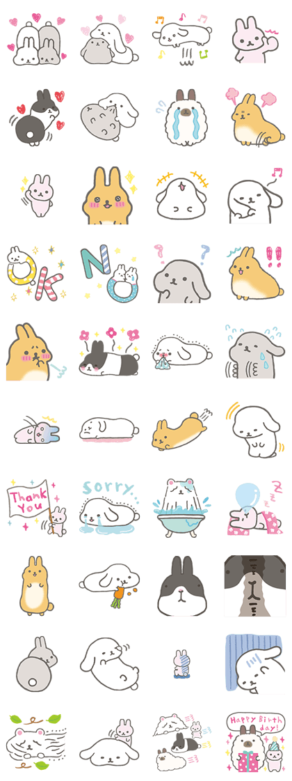 mofutans Line Sticker GIF & PNG Pack: Animated & Transparent No Background | WhatsApp Sticker