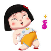 Khing Khing Happy Girl 2 Sticker for LINE & WhatsApp | ZIP: GIF & PNG