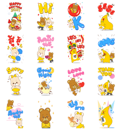 5-4-3-2-1! Big Celebration From Krungsri Line Sticker GIF & PNG Pack: Animated & Transparent No Background | WhatsApp Sticker
